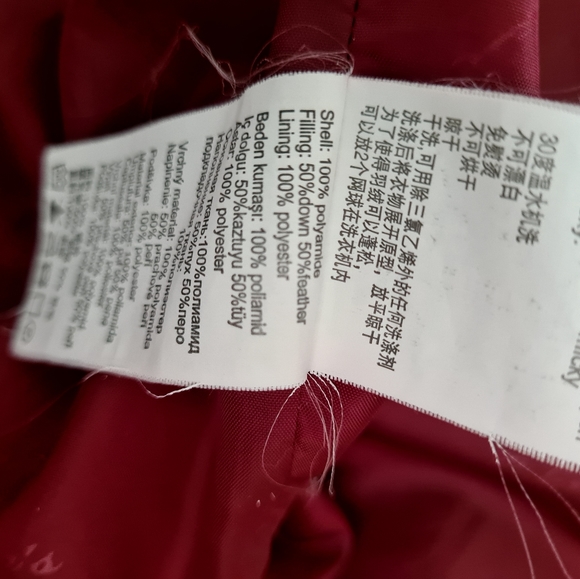 COLINS dark red sleeveless vest lightweight warm down and feather filling size M - Picture 8 of 8